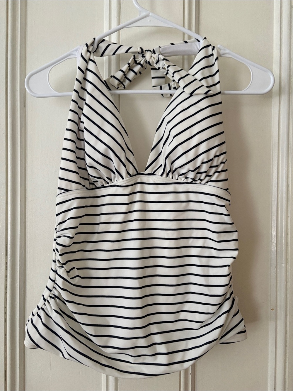 Tommy Hilfiger Black/White Striped Halter Tankini (Top only)